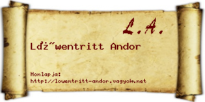 Löwentritt Andor névjegykártya